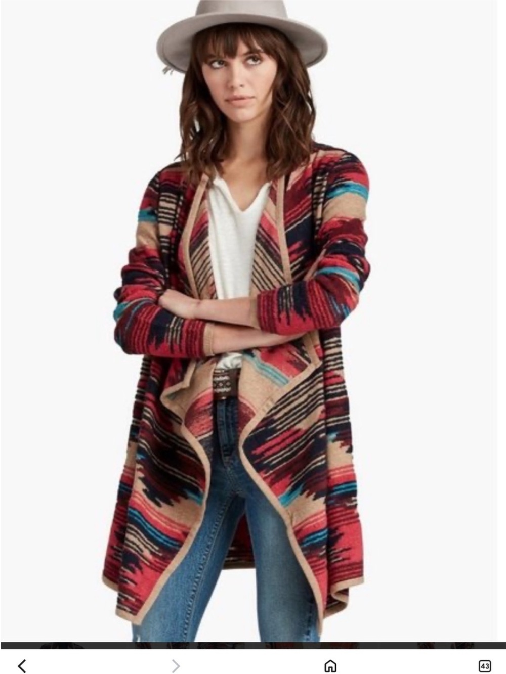 Lucky brand 🌹Open-Front Multi-Color Aztec Cardigan Sweater